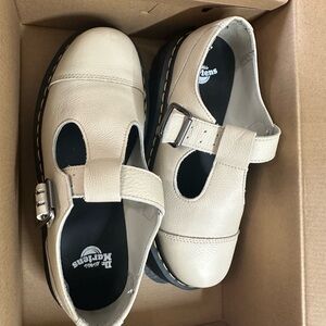 Dr. Martens Cream Leather Mary Jane Shoes